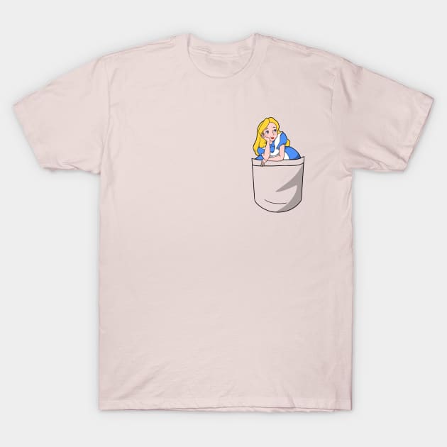 Shirt Pocket Alice T-Shirt by leiacat